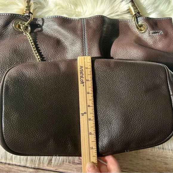 Lancel Paris Brown Leather Shoulder Bag - Picture 11 of 13